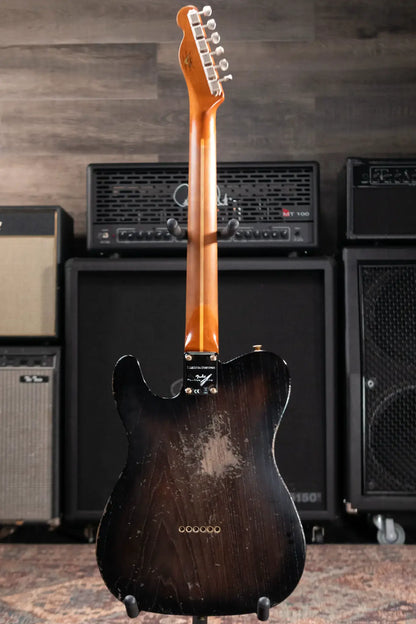 Fender Custom Shop Limited Edition Roasted Reverse '50s Telecaster Heavy Relic Electric Guitar - Ebony Transparent with Hardshell Case
