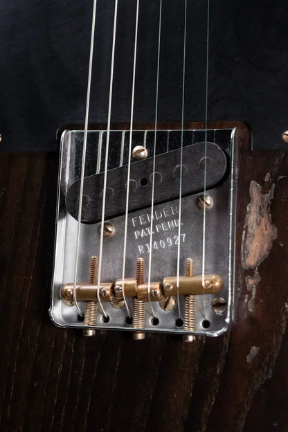 Fender Custom Shop Limited Edition Roasted Reverse '50s Telecaster Heavy Relic Electric Guitar - Ebony Transparent with Hardshell Case