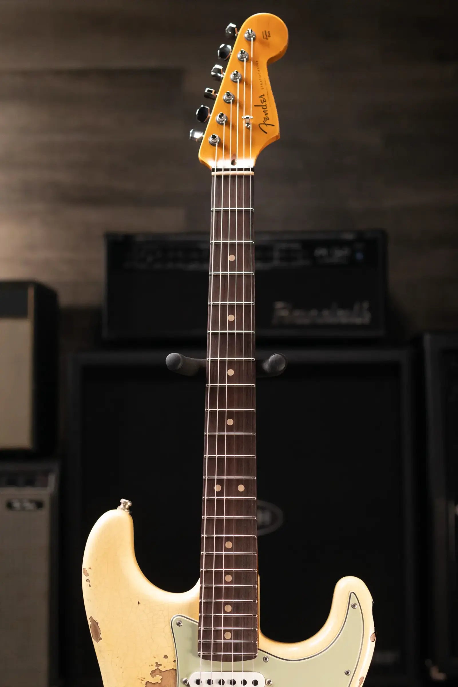 Fender Custom Shop NAMM 2026 Custom Deluxe Heavy Relic HBS-1 Stratocaster Electric Guitar - Aged Vintage White over 3-Tone Sunburst with Hardshell Case