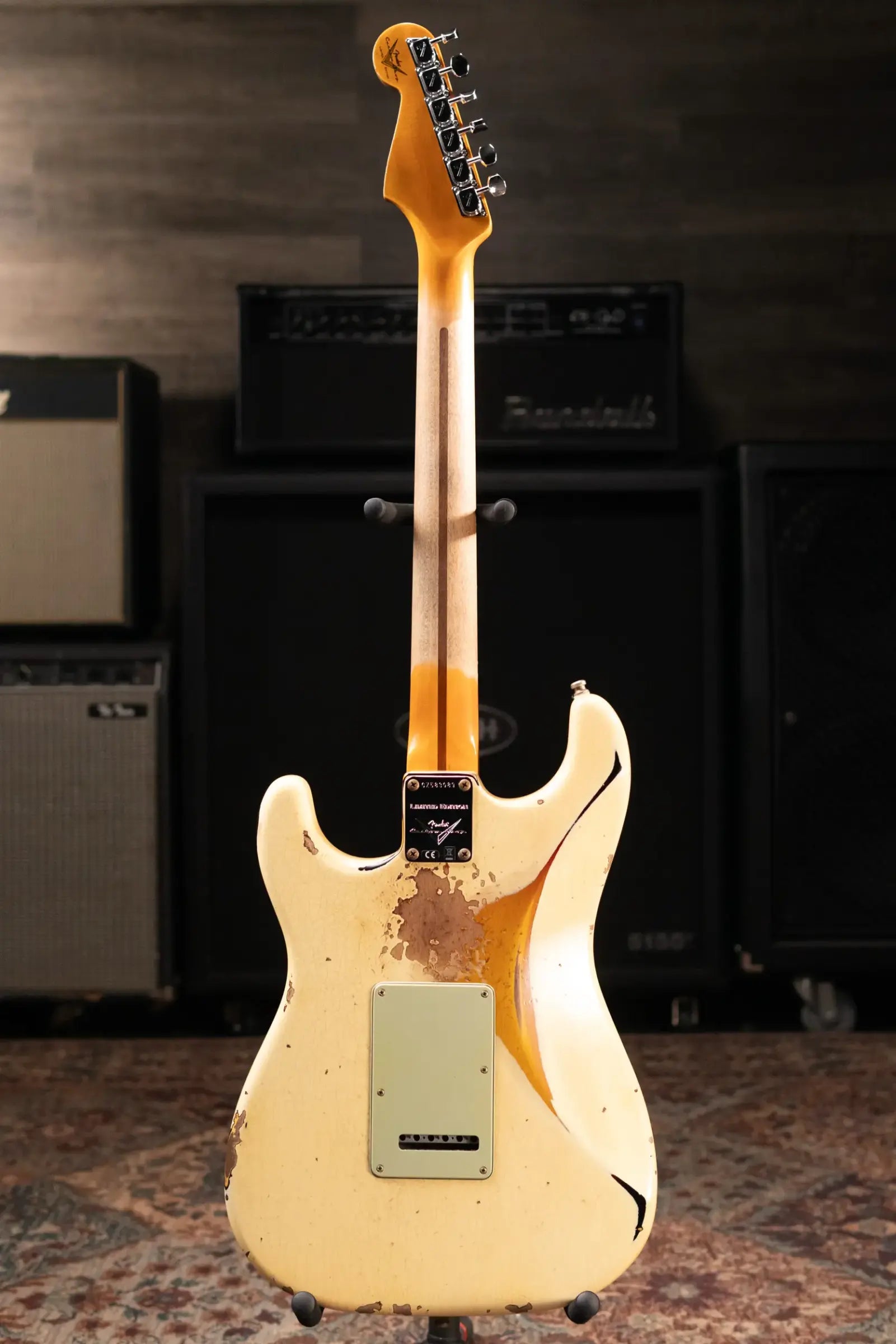 Fender Custom Shop NAMM 2026 Custom Deluxe Heavy Relic HBS-1 Stratocaster Electric Guitar - Aged Vintage White over 3-Tone Sunburst with Hardshell Case