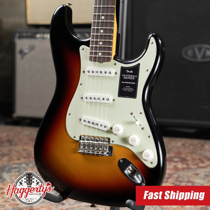 Fender Dealer Exclusive Vintera Road Worn '60s Stratocaster, Rosewood Fingerboard Electric Guitar - 3-Color Sunburst with Hardshell Case