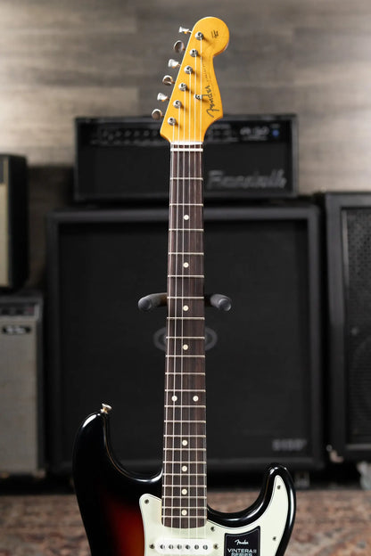 Fender Dealer Exclusive Vintera Road Worn '60s Stratocaster, Rosewood Fingerboard Electric Guitar - 3-Color Sunburst with Hardshell Case