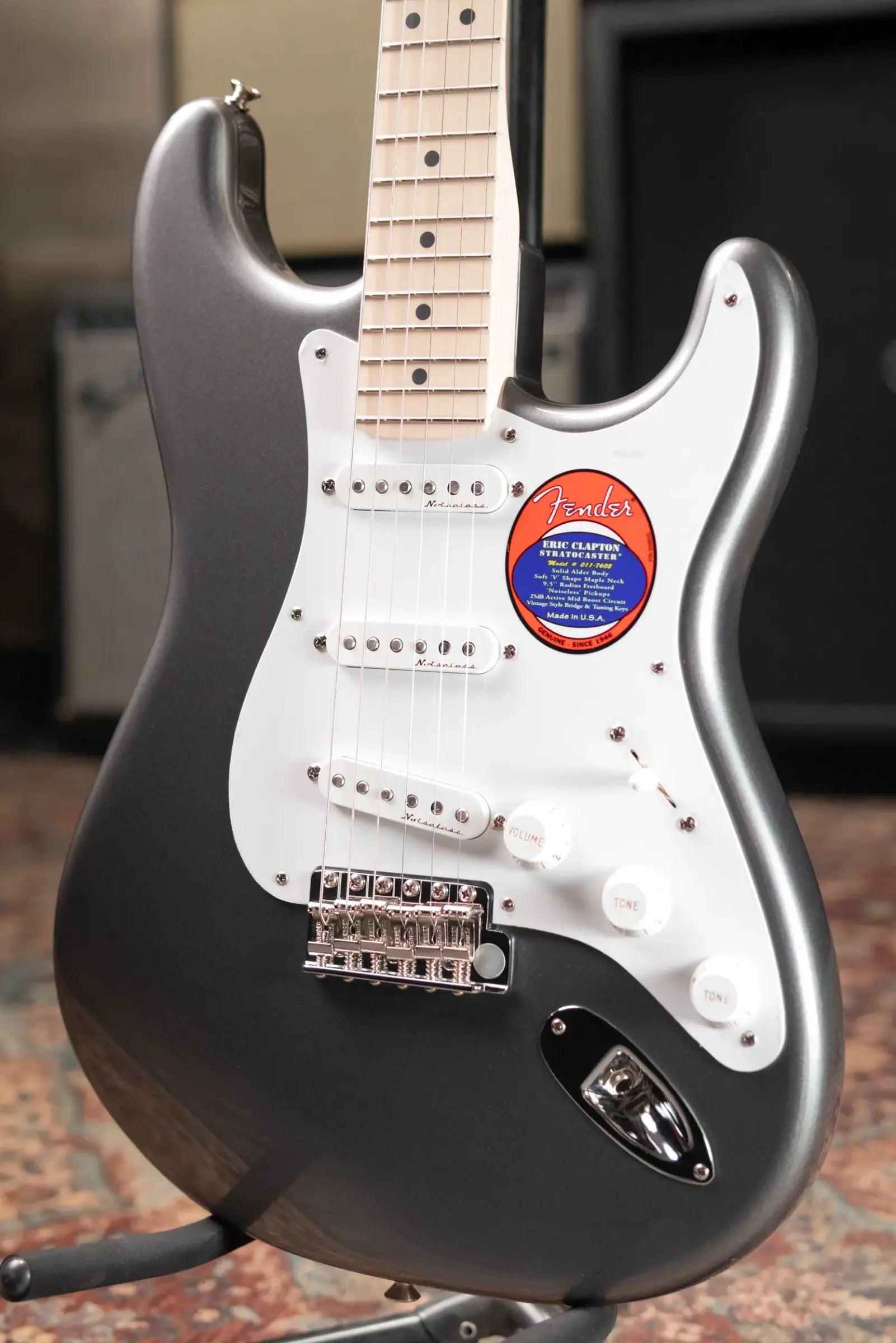 Fender Eric Clapton Stratocaster, Maple Fingerboard - Pewter with Vintage-Style Tweed Hardshell Case