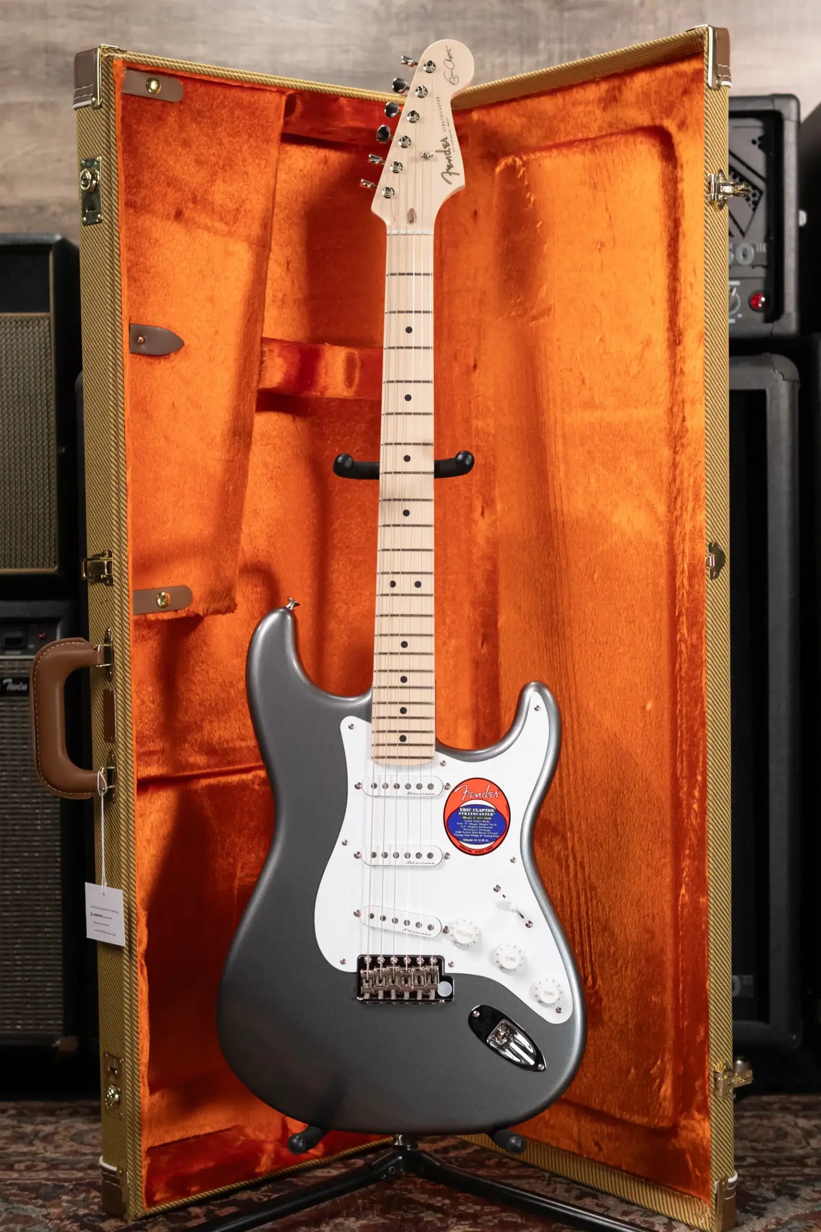 Fender Eric Clapton Stratocaster, Maple Fingerboard - Pewter with Vintage-Style Tweed Hardshell Case