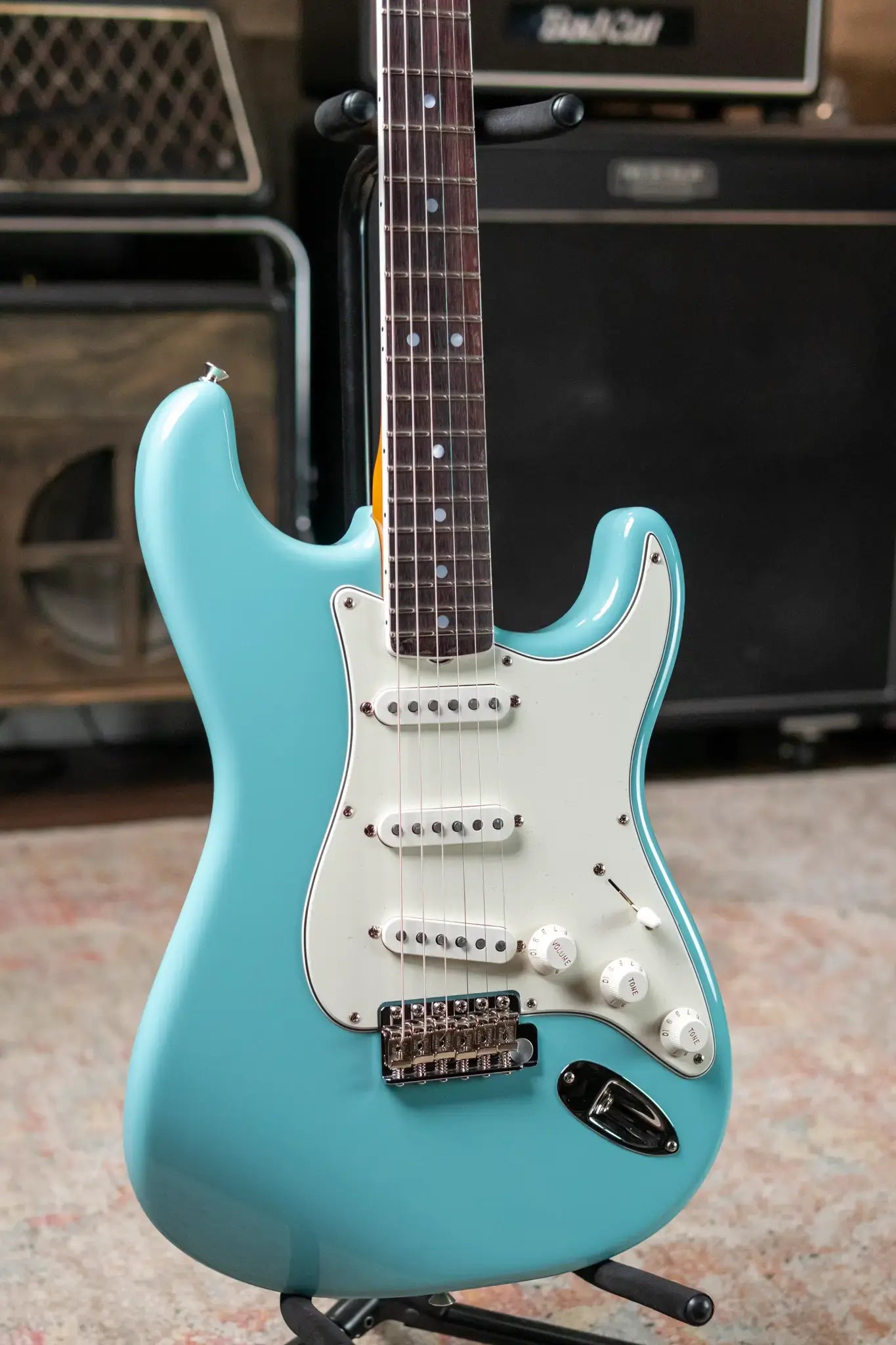Fender Eric Johnson Stratocaster, Rosewood Fingerboard - Tropical Turquoise with Hardshell Case
