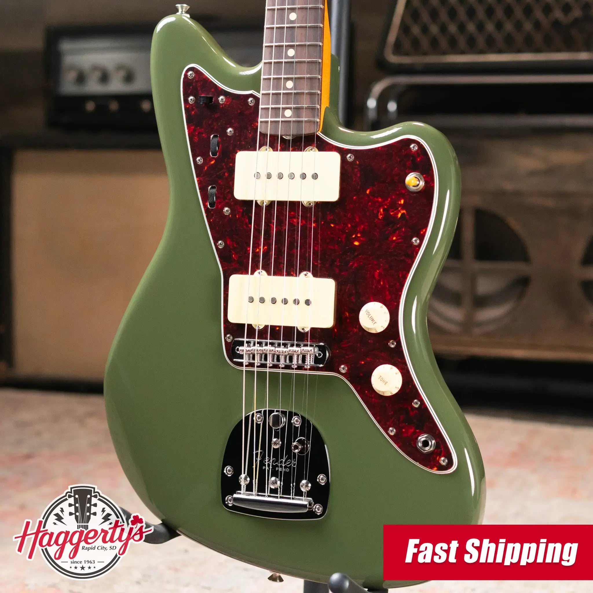 Fender FSR Limited Edition Vintera II '50s Jazzmaster Rosewood Fingerboard Electric Guitar - Olive with Gig Bag
