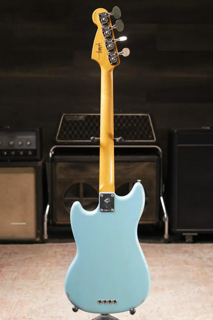 Fender JMJ Road Worn Mustang Bass - Faded Daphne Blue with Gig Bag