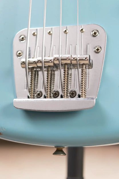 Fender JMJ Road Worn Mustang Bass - Faded Daphne Blue with Gig Bag