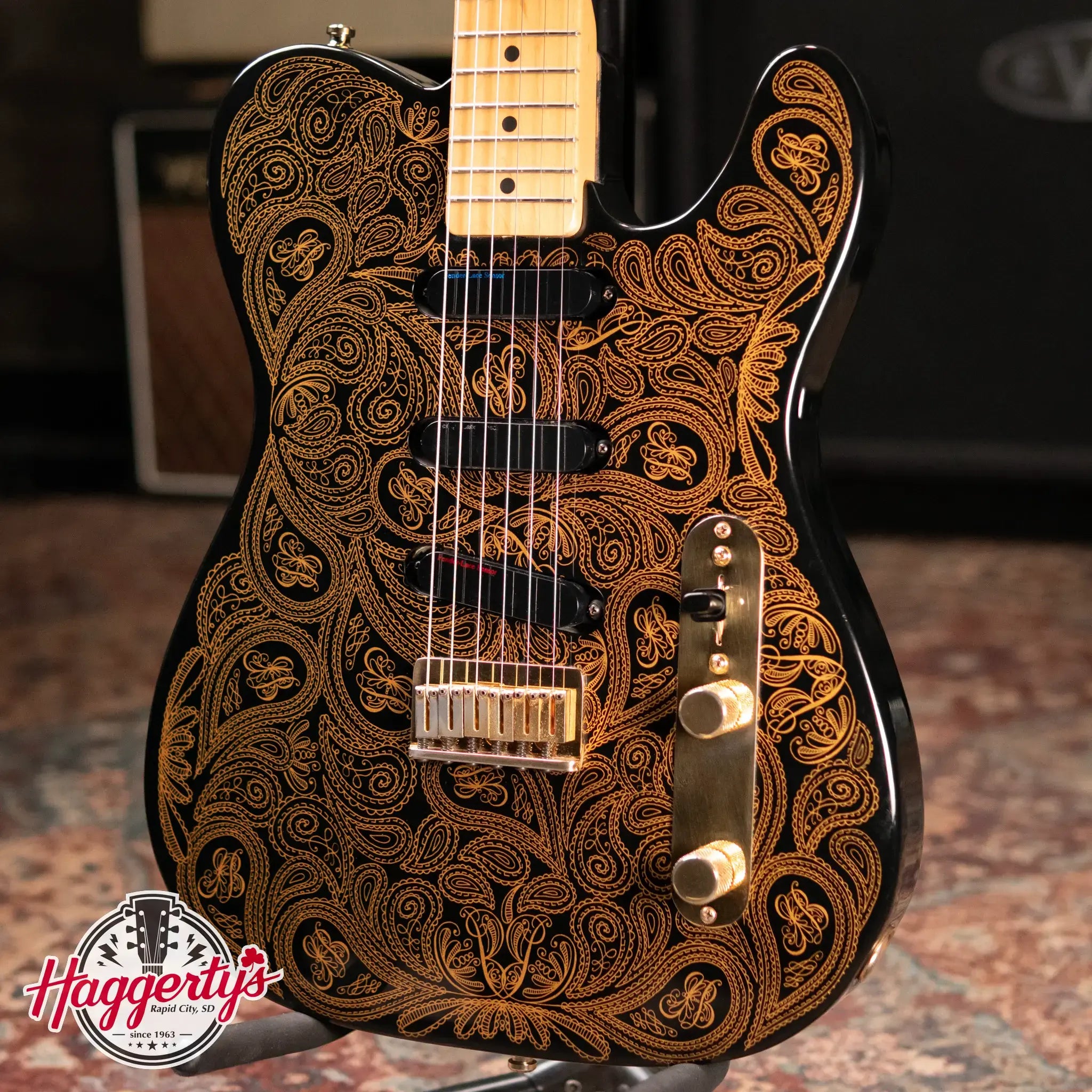 Fender James Burton Signature Model Telecaster Electric Guitar, Gold Paisley with Hardshell Case - Used