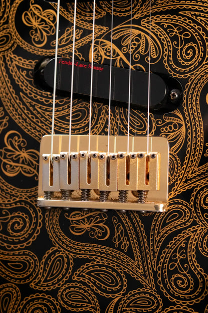 Fender James Burton Signature Model Telecaster Electric Guitar, Gold Paisley w/ Hardshell Case - Used