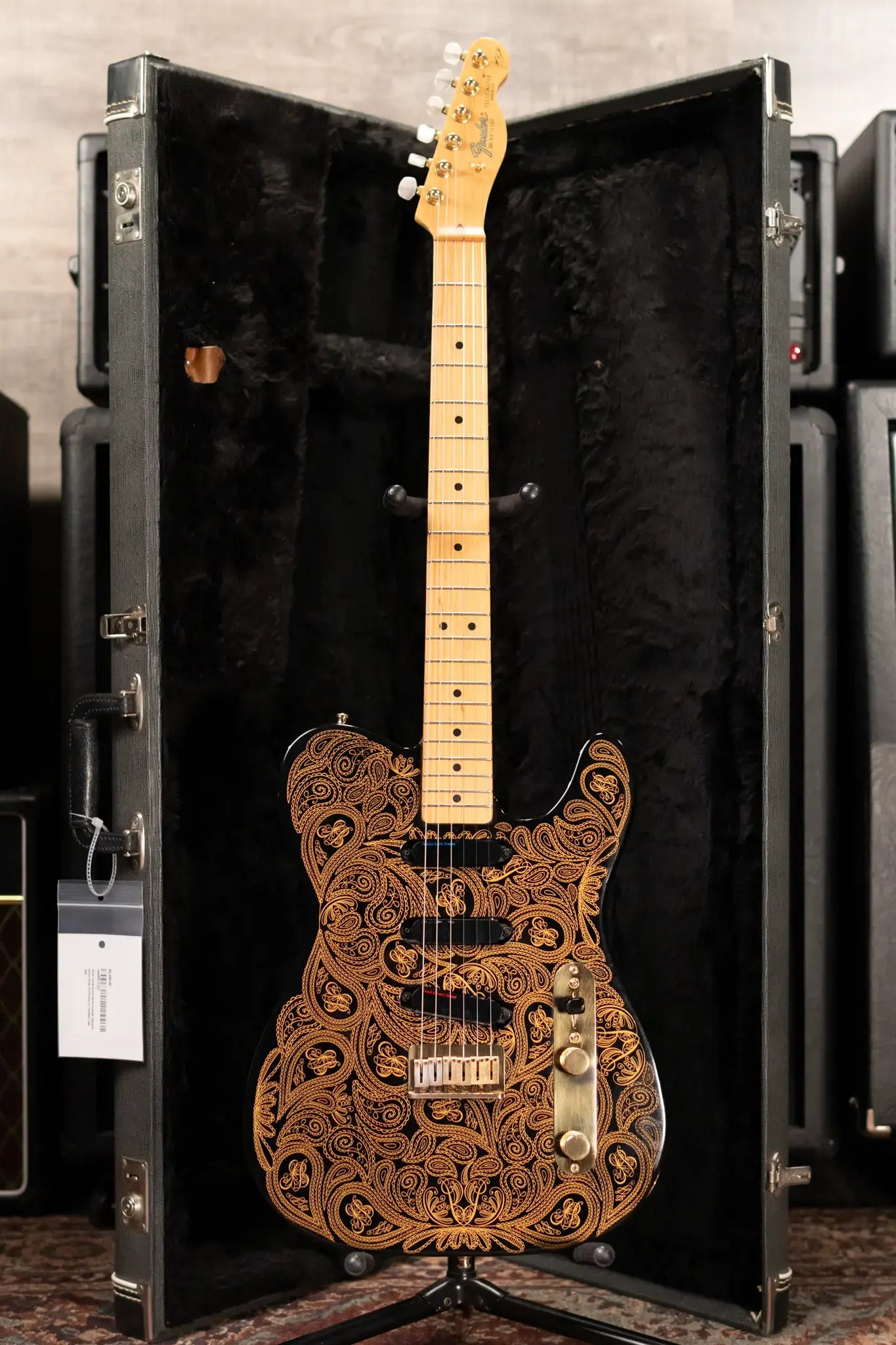 Fender James Burton Signature Model Telecaster Electric Guitar, Gold Paisley w/ Hardshell Case - Used