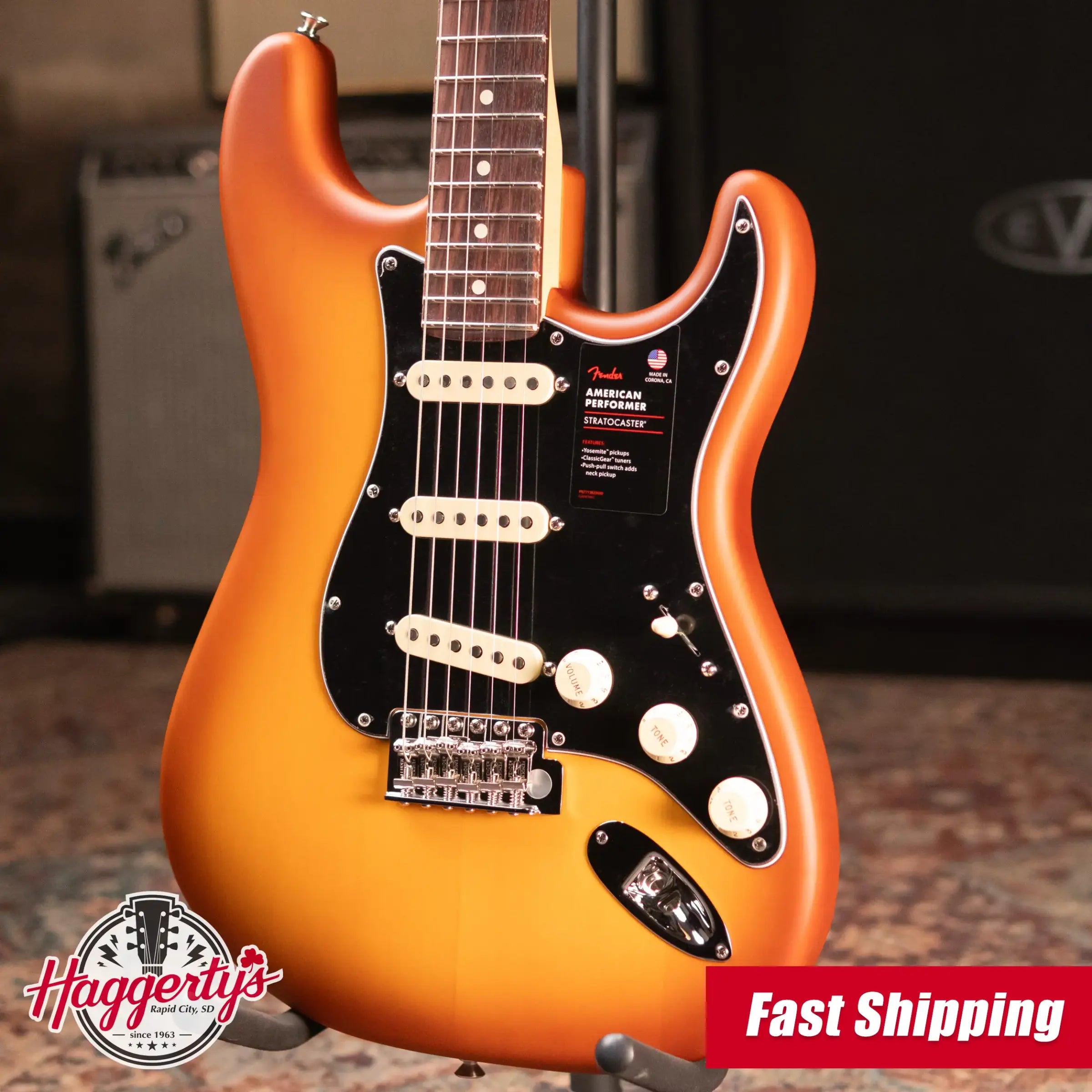 Fender Limited Edition American Performer Timber Stratocaster Electric Guitar - Honey Burst with Deluxe Gig Bag