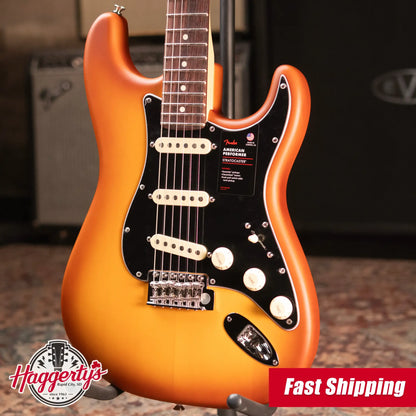 Fender Limited Edition American Performer Timber Stratocaster Electric Guitar - Honey Burst with Deluxe Gig Bag