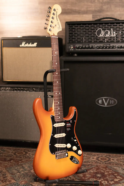 Fender Limited Edition American Performer Timber Stratocaster Electric Guitar - Honey Burst with Deluxe Gig Bag