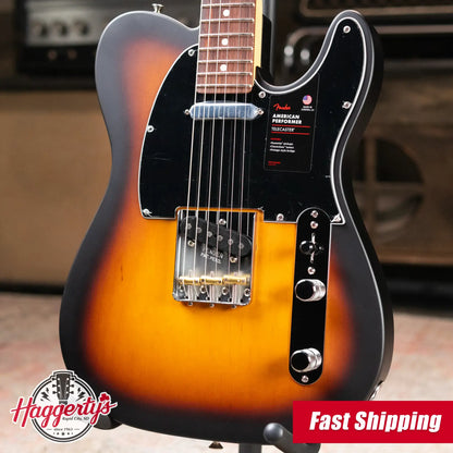 Fender Limited Edition American Performer Timber Telecaster Electric Guitar - 2-Color Sunburst with Gig Bag