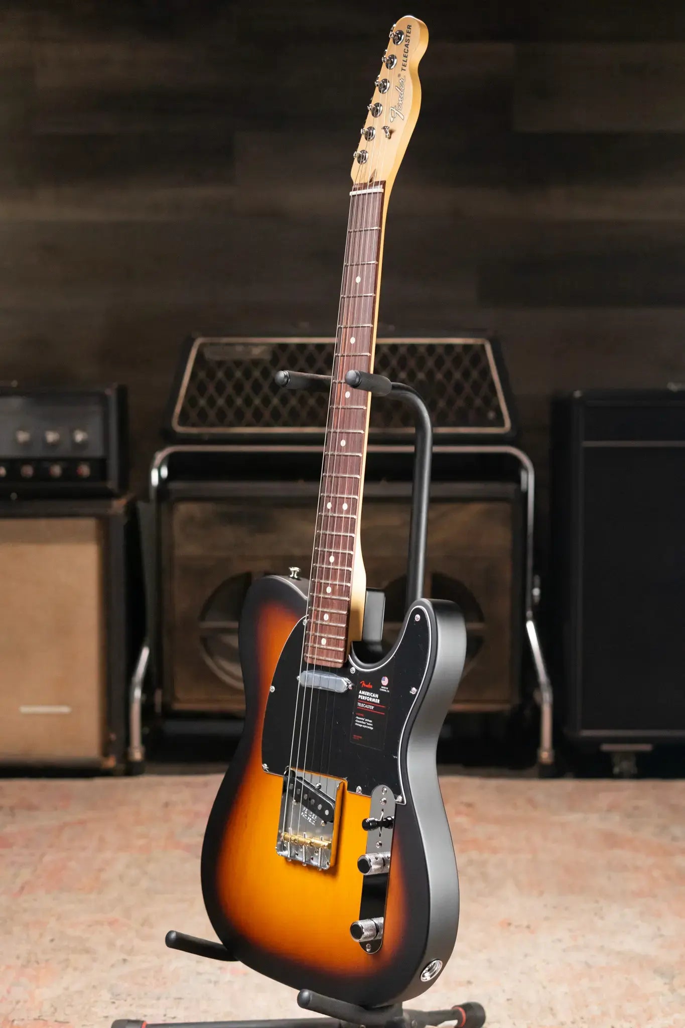 Fender Limited Edition American Performer Timber Telecaster Electric Guitar - 2-Color Sunburst with Gig Bag