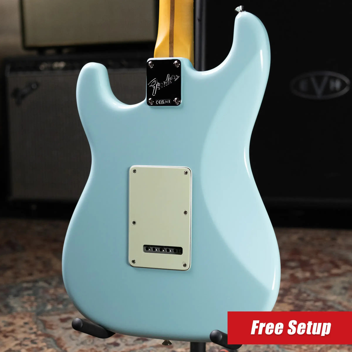 Fender Limited Edition American Professional Classic Stratocaster Electric Guitar - Featuring the Fender Silent System - Daphne Blue with Gig Bag