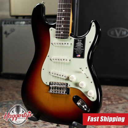 Fender Limited Edition American Professional Classic Stratocaster Electric Guitar Featuring the Silent Circuit - 3-Color Sunburst with Gig Bag