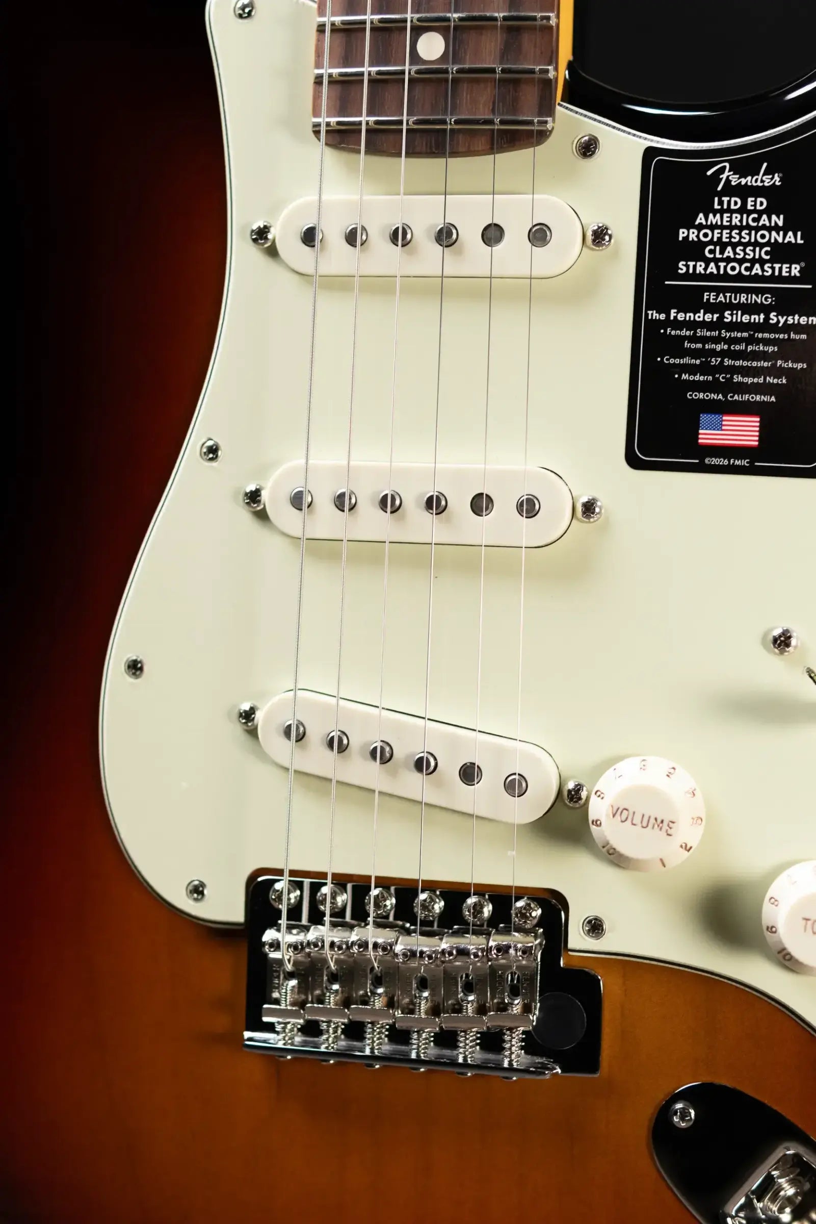 Fender Limited Edition American Professional Classic Stratocaster Electric Guitar - Featuring the Silent System - 3-Color Sunburst with Gig Bag
