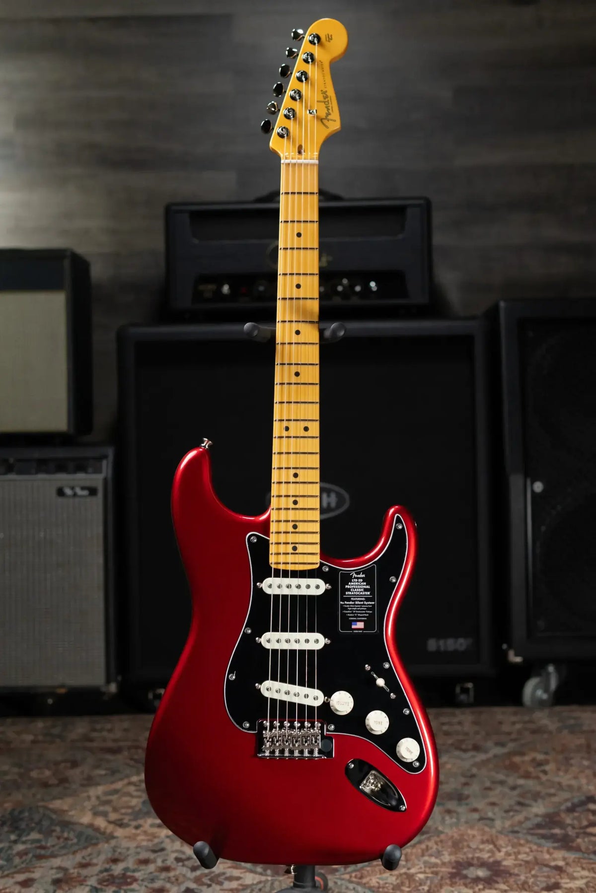Fender Limited Edition American Professional Classic Stratocaster Electric Gutiar Featuring the Silent System - Candy Apple Red with Gig Bag