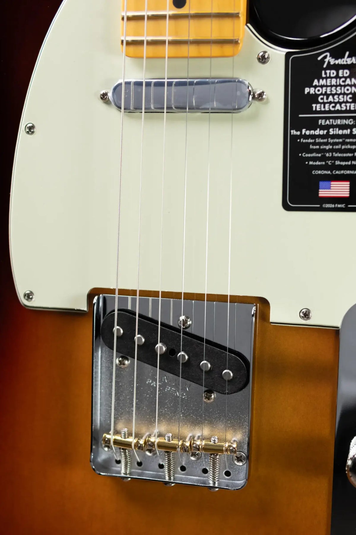 Fender Limited Edition American Professional Classic Telecaster Electric Guitar Featuring the Fender Silent System - 3-Color Sunburst with Gig Bag