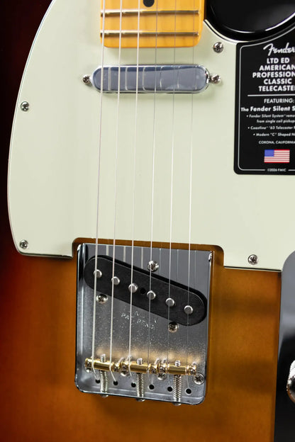 Fender Limited Edition American Professional Classic Telecaster Electric Guitar Featuring the Fender Silent System - 3-Color Sunburst with Gig Bag