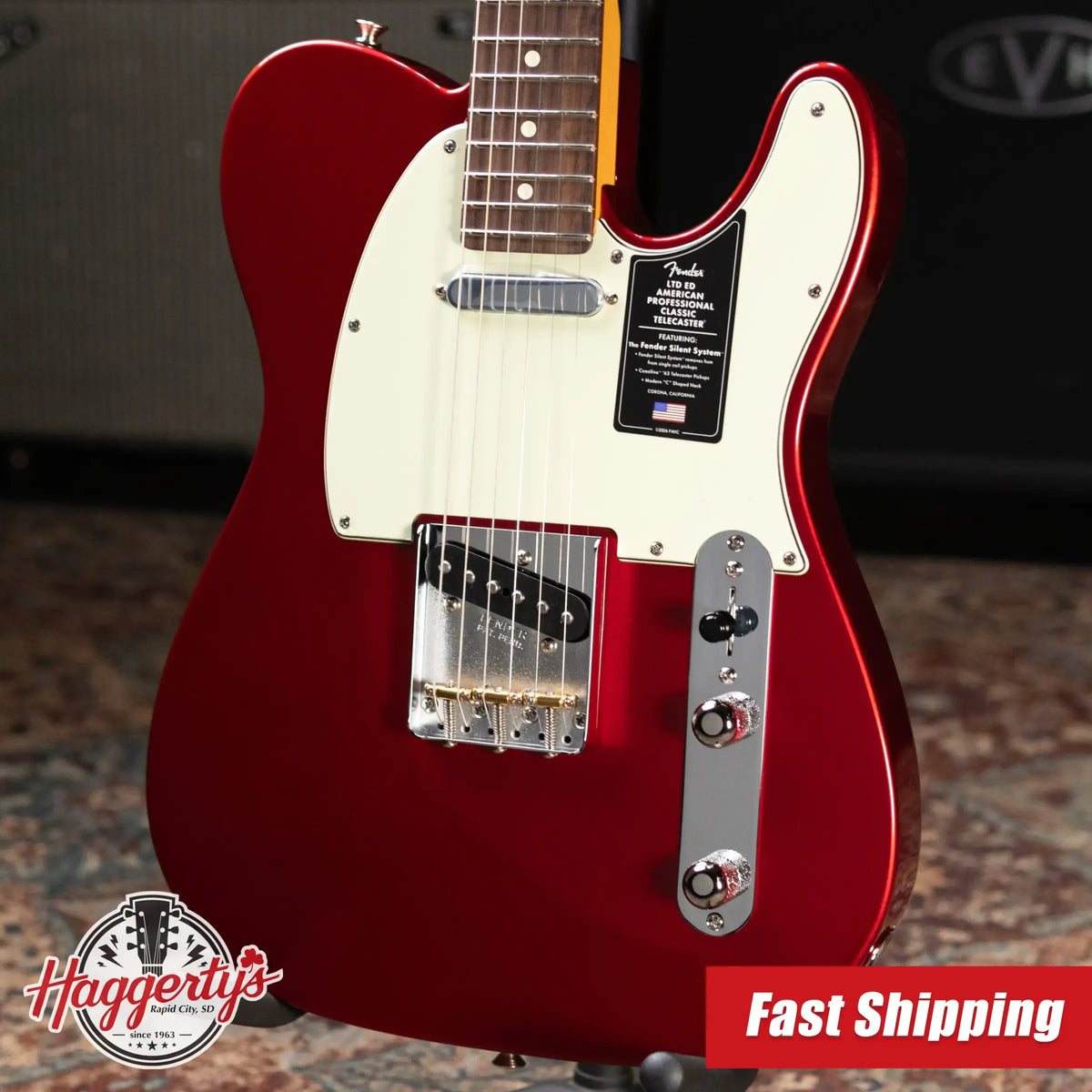 Fender Limited Edition American Professional Classic Telecaster Electric Guitar Featuring the Fender Silent System - Candy Apple Red with Gig Bag
