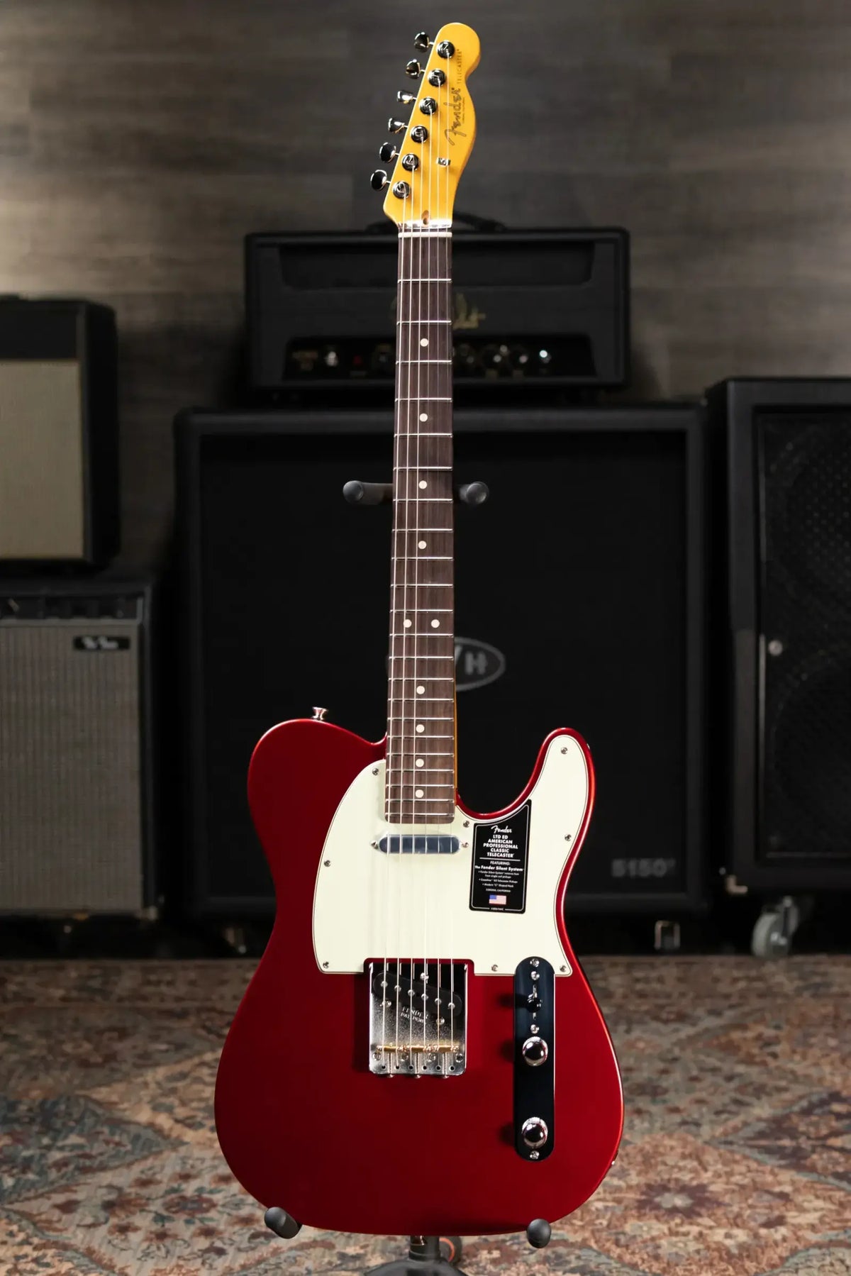 Fender Limited Edition American Professional Classic Telecaster Electric Guitar Featuring the Fender Silent System - Candy Apple Red with Gig Bag
