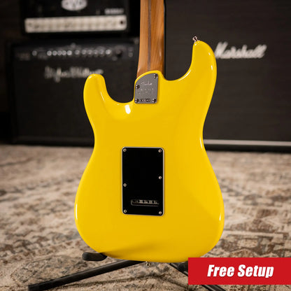 Fender Limited Edition American Ultra II HSS Stratocaster Electric Guitar - Graffiti Yellow with Hardshell Case