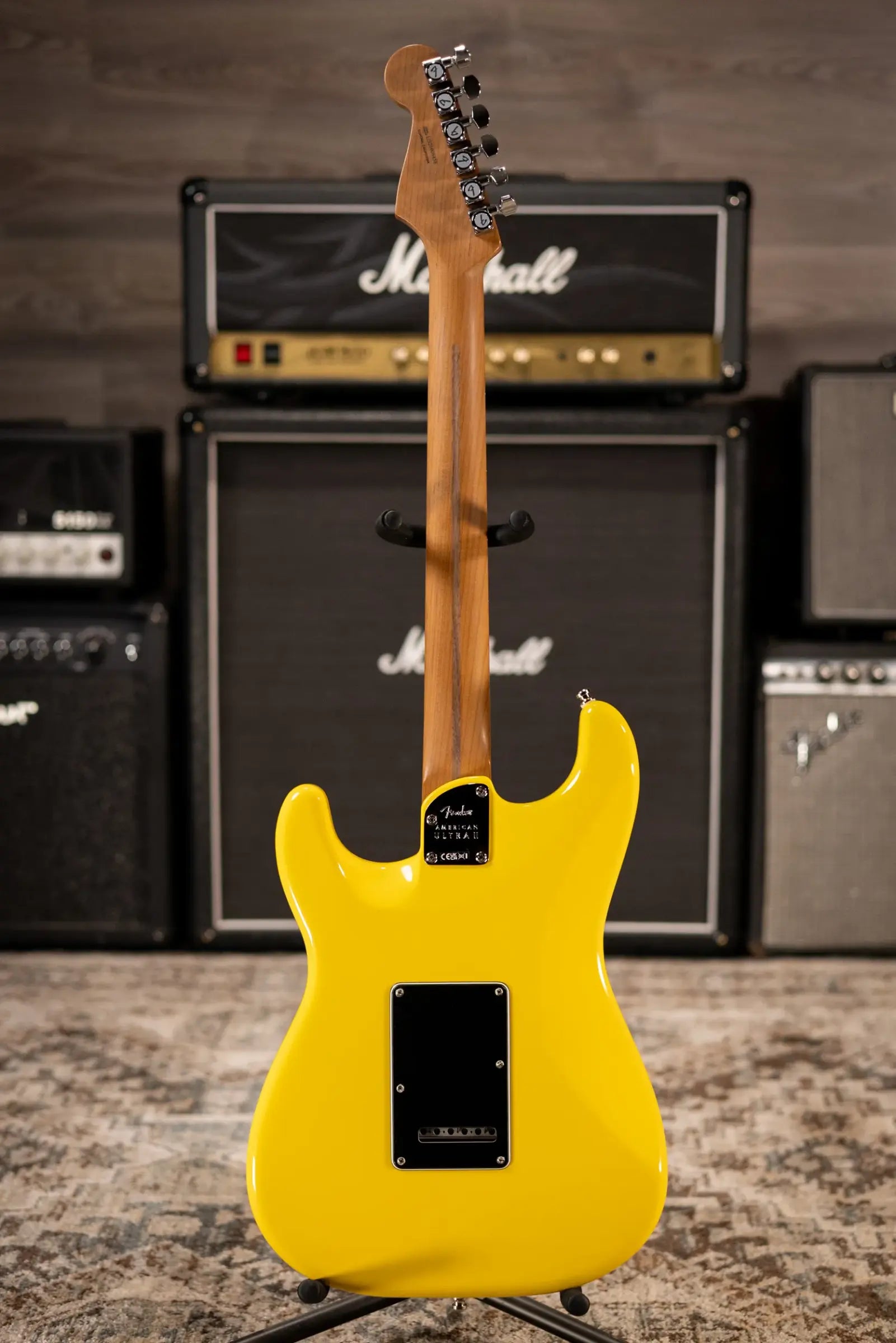 Fender Limited Edition American Ultra II HSS Stratocaster Electric Guitar - Graffiti Yellow with Hardshell Case