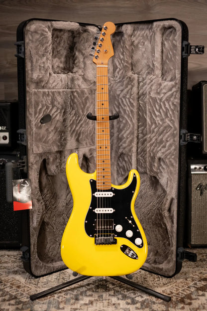 Fender Limited Edition American Ultra II HSS Stratocaster Electric Guitar - Graffiti Yellow with Hardshell Case