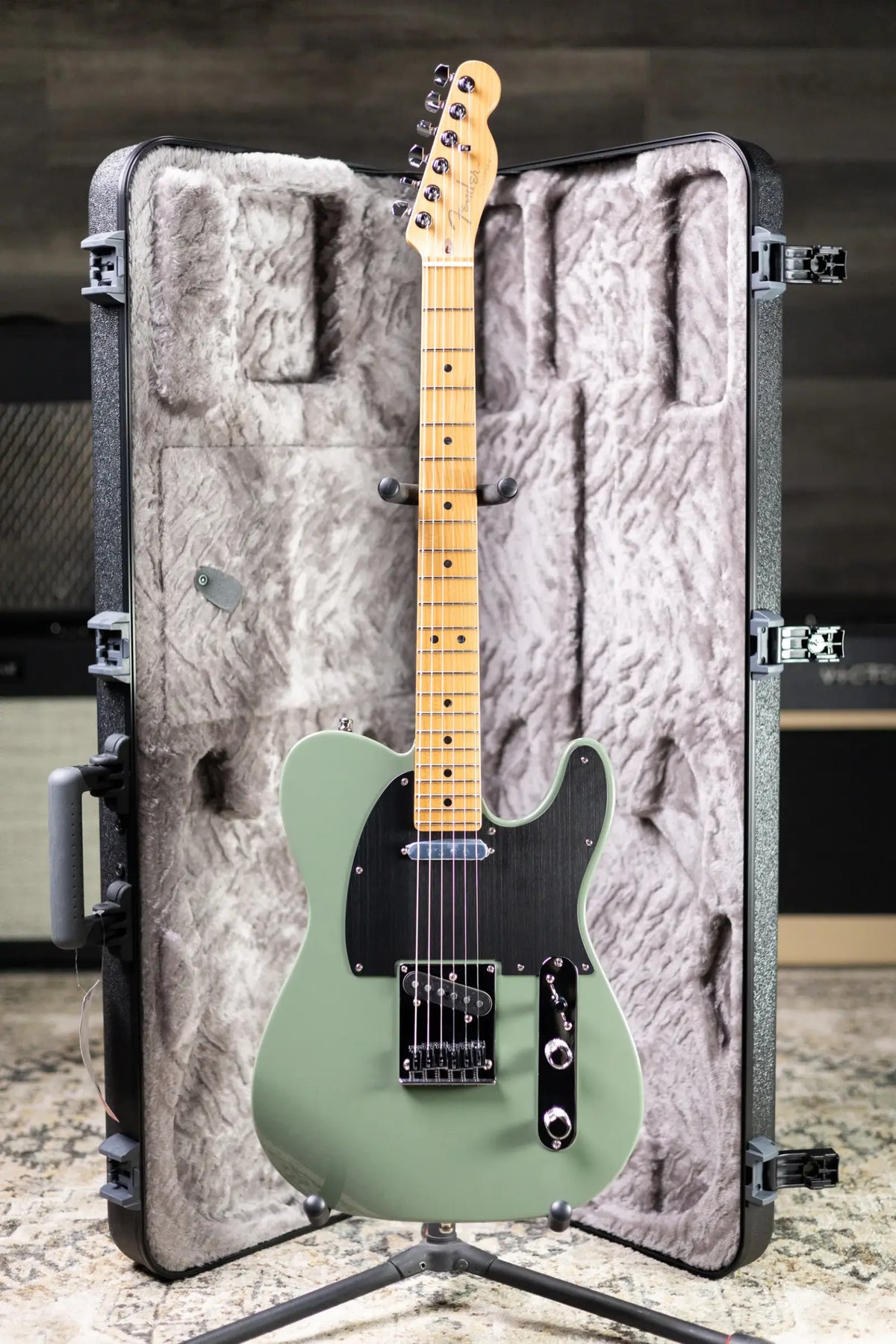 Fender Limited Edition American Ultra II Telecaster Electric Guitar - Antique Olive with Hardshell Case