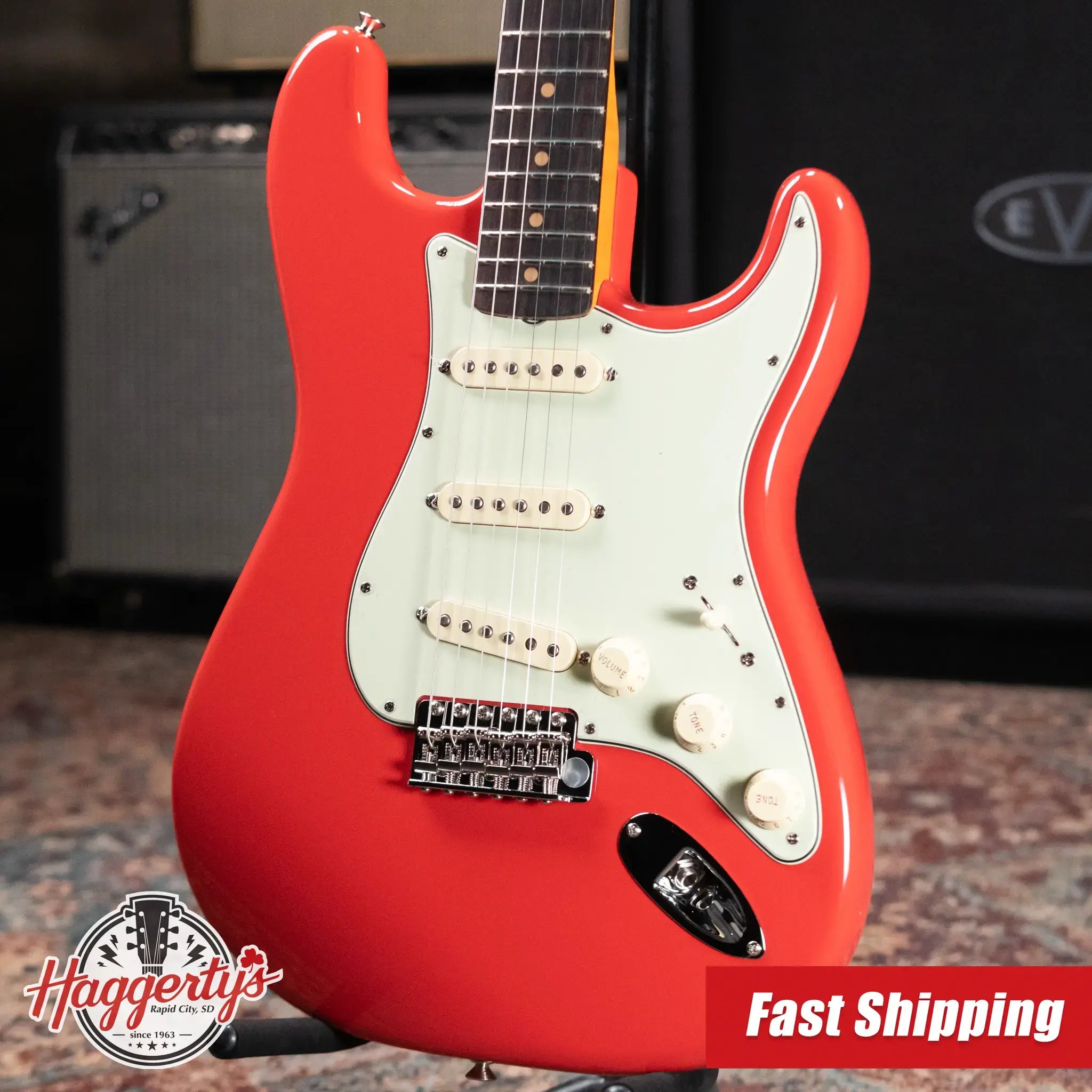 Fender Limited Edition American Vintage II '61 Stratocaster Electric Guitar, Rosewood Fingerboard - Fiesta Red with Hardshell Case