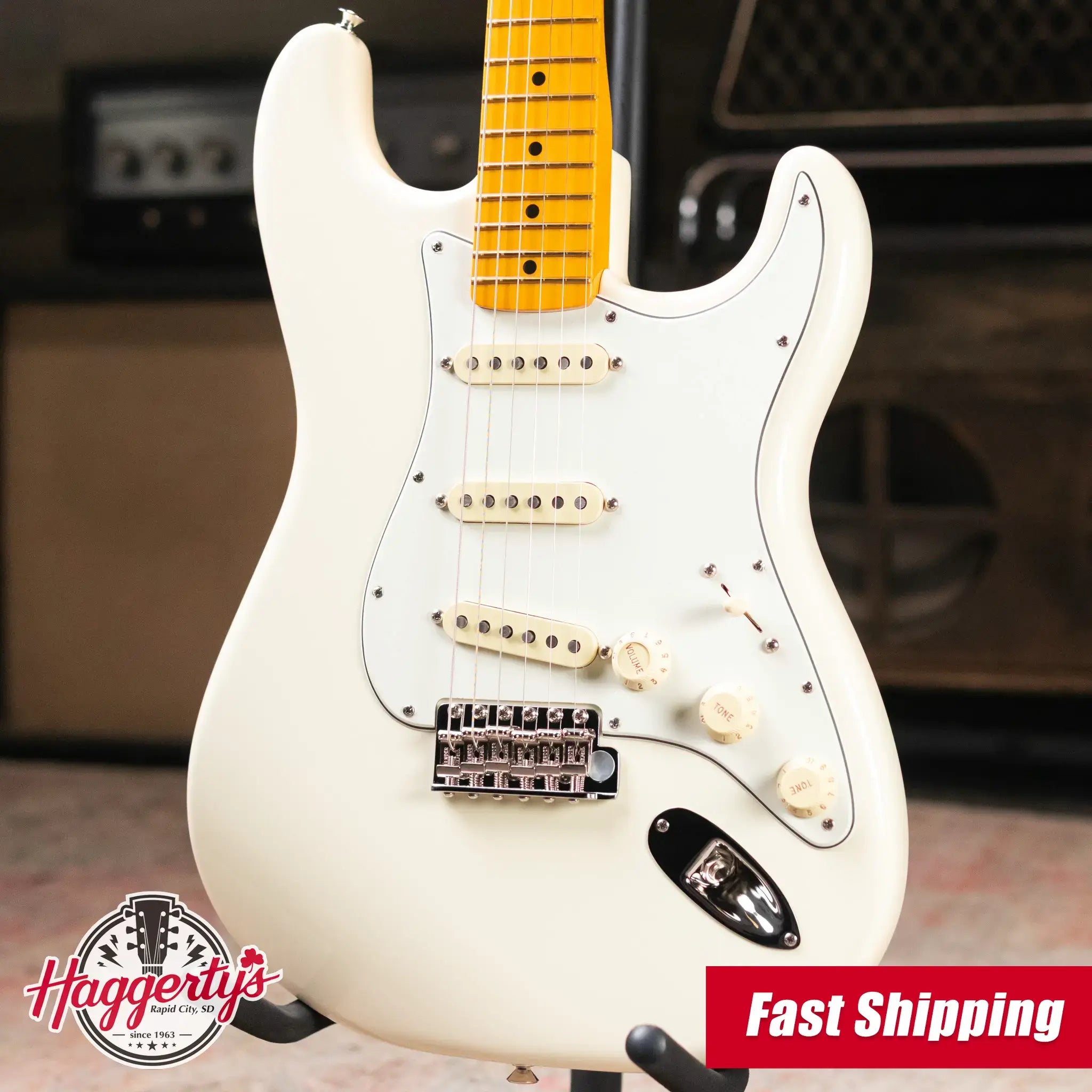 Fender Limited Edition American Vintage II '73 Stratocaster Electric Guitar, Maple Fingerboard - Olympic White with Hardshell Case