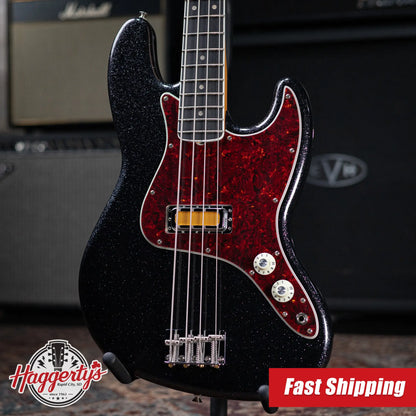 Fender Limited Edition Gold Foil Series Jazz Bass - Black Sparkle with Gig Bag