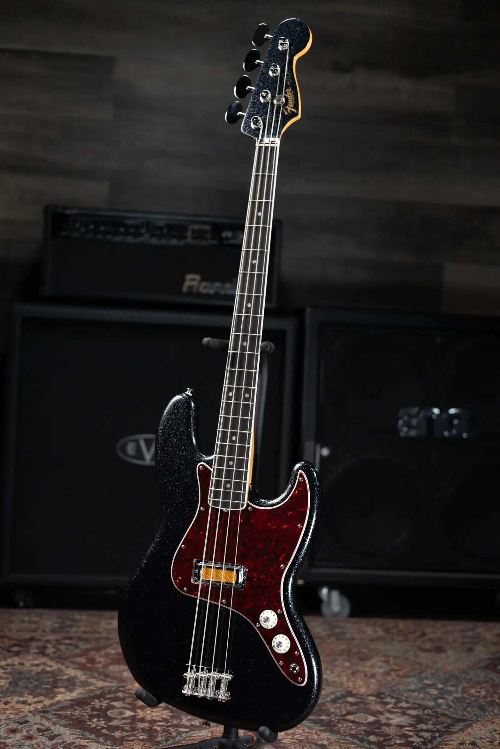 Fender Limited Edition Gold Foil Series Jazz Bass - Black Sparkle with Gig Bag