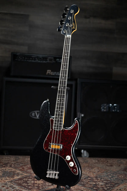 Fender Limited Edition Gold Foil Series Jazz Bass - Black Sparkle with Gig Bag