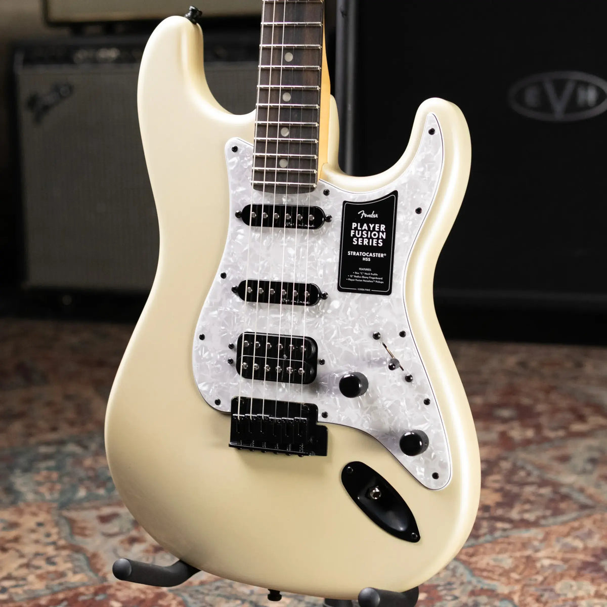 Fender Limited Edition Player Fusion HSS Stratocaster Electric Guitar - Olympic Pearl with Gig Bag