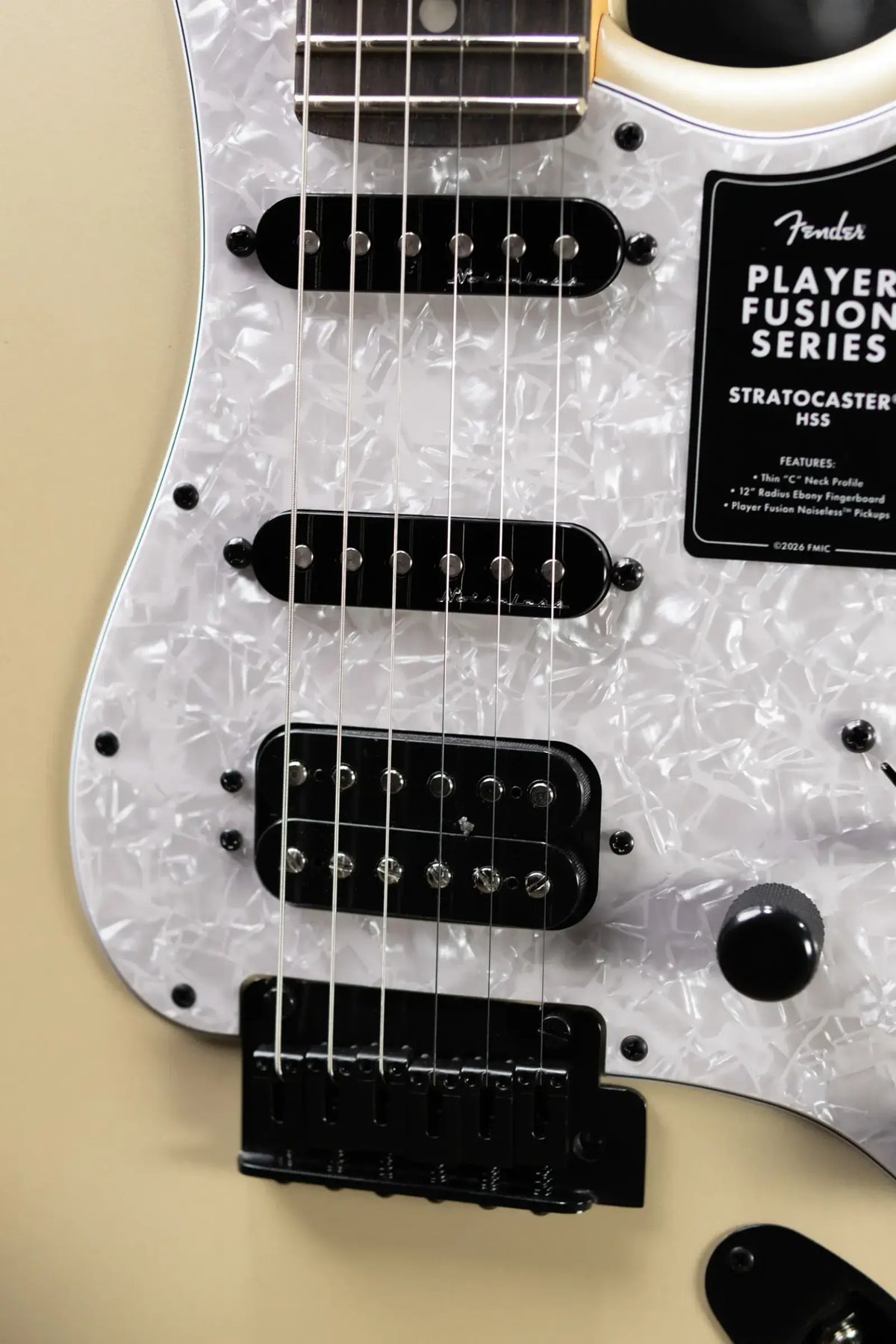 Fender Limited Edition Player Fusion HSS Stratocaster Electric Guitar - Olympic Pearl with Gig Bag
