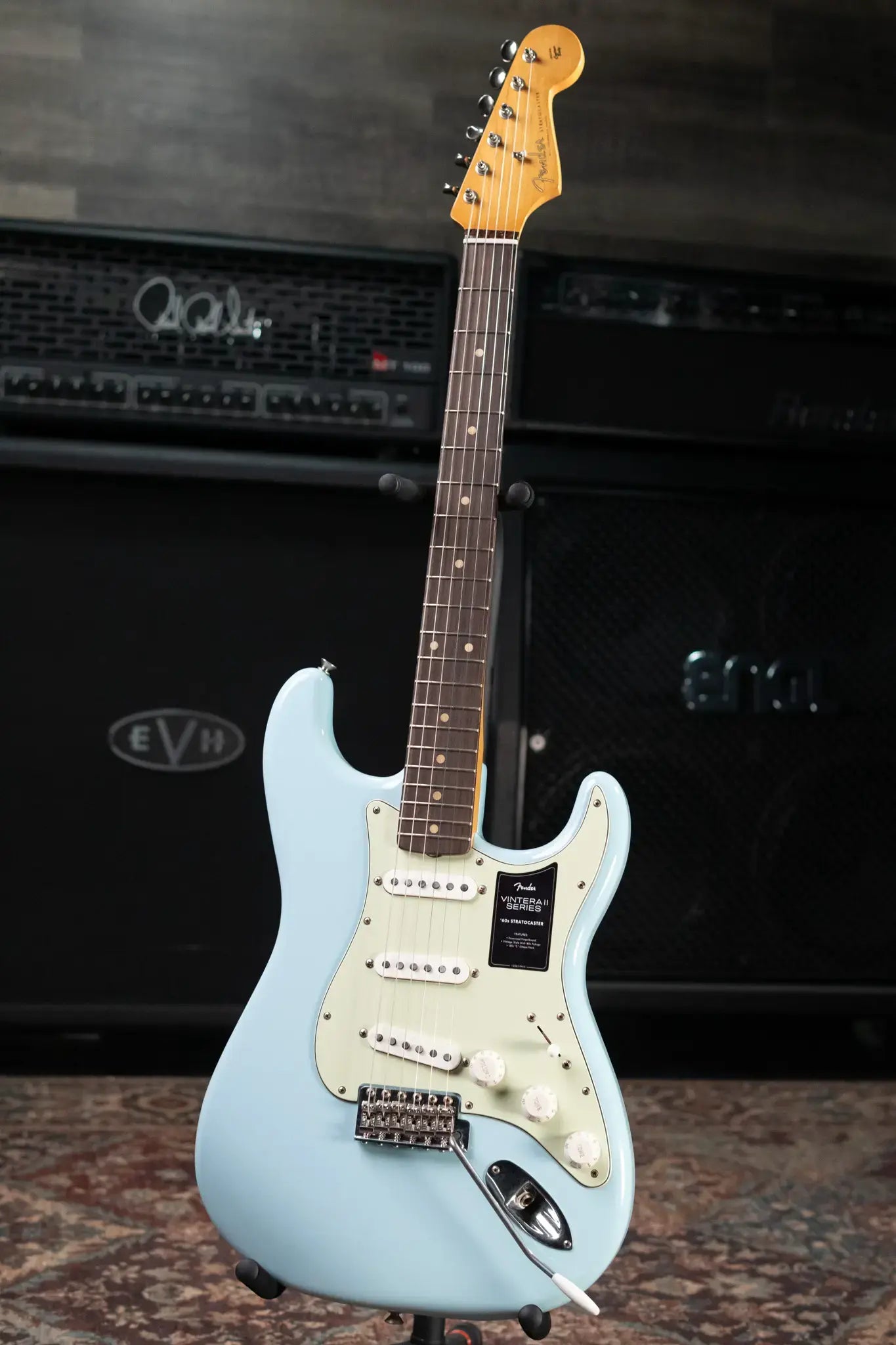 Fender Limited Edition Vintera II Road Worn '60S Stratocaster Electric Guitar - Sonic Blue with Hardshell Case
