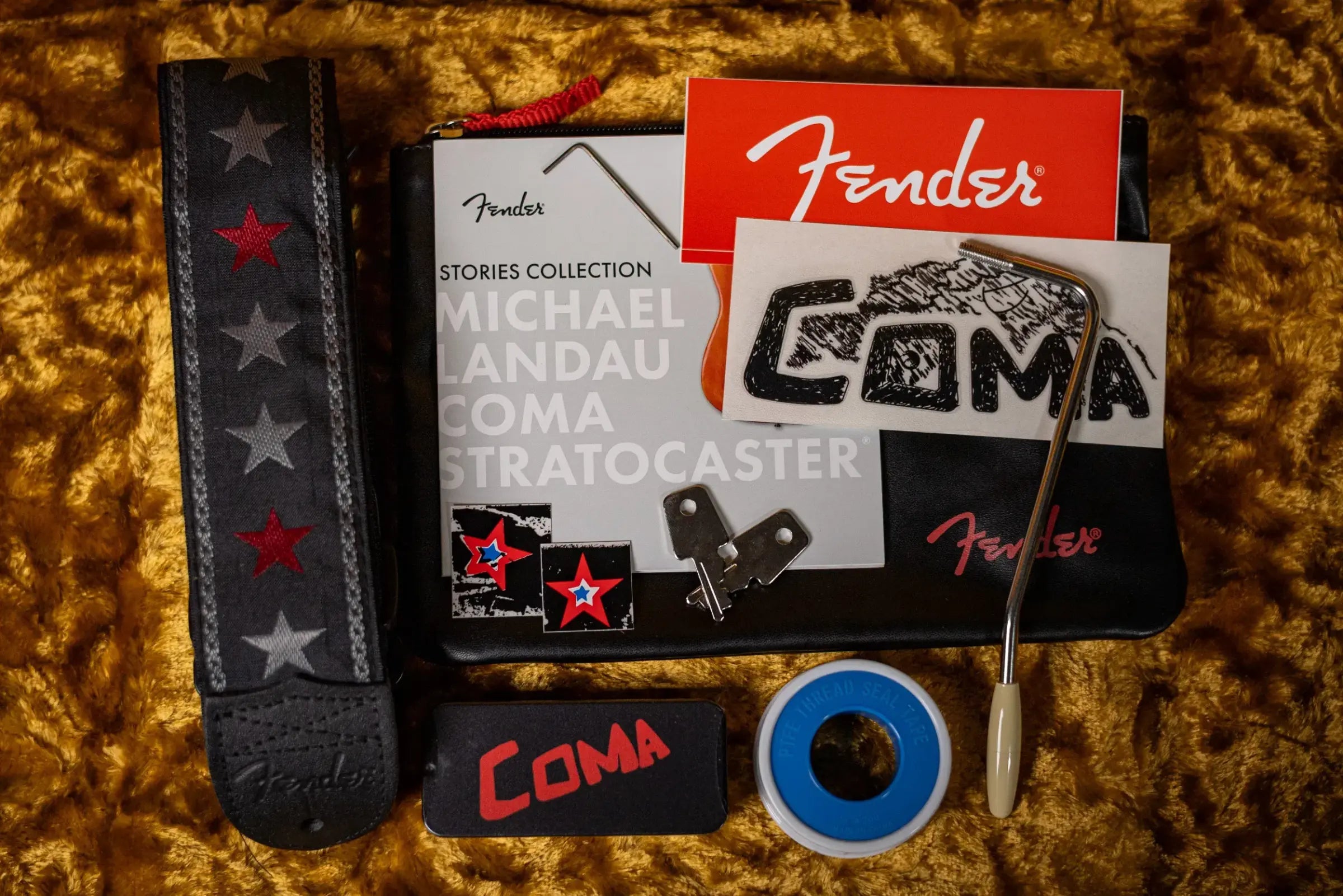 Fender Michael Landau Coma Stratocaster - Coma Red with Vintage-Style Navy Blue Hardshell Case - Demo