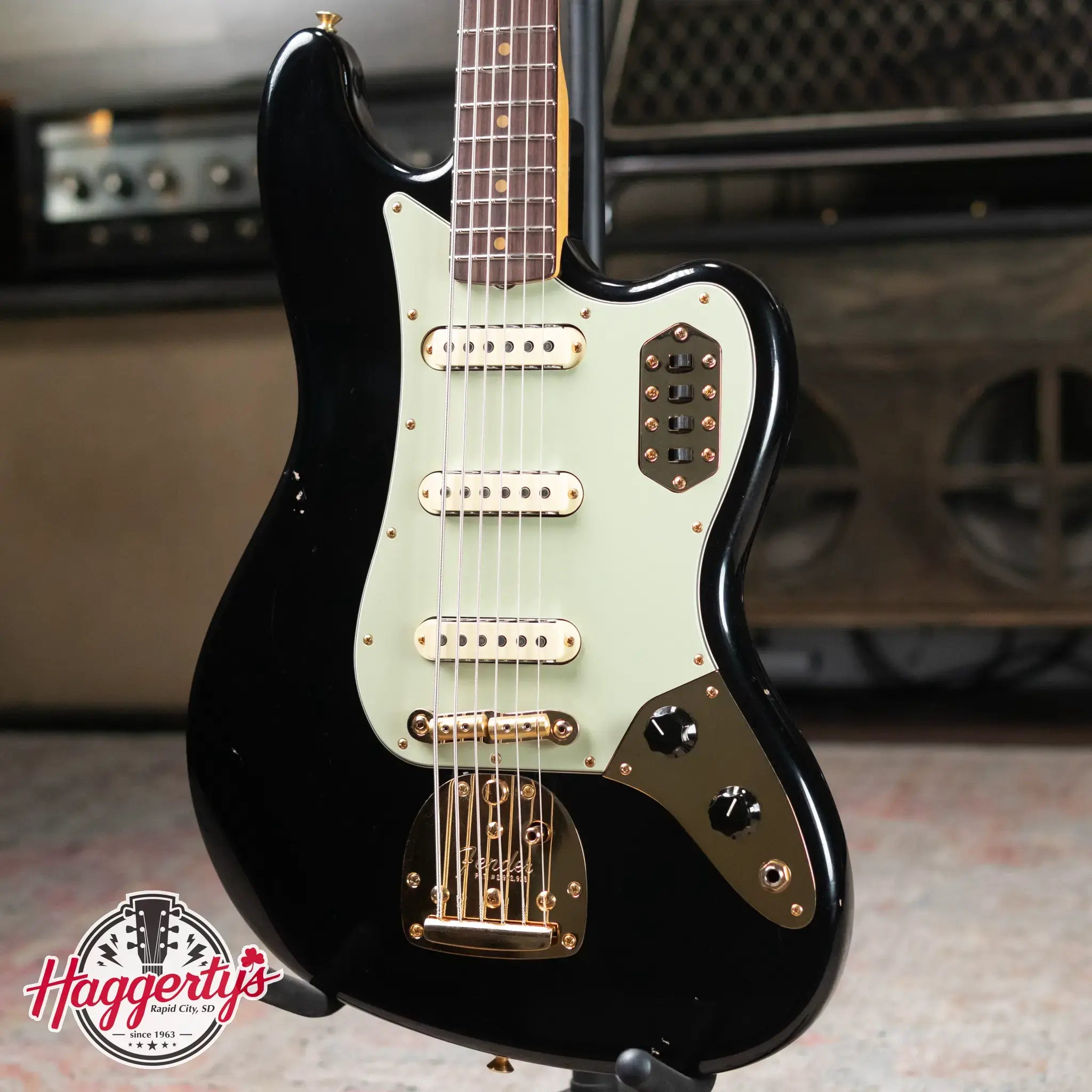 Fender NAMM 2025 #60 Custom Shop 1966 Bass VI Relic Time Machine Series Electric Bass - Black with Hardshell Case