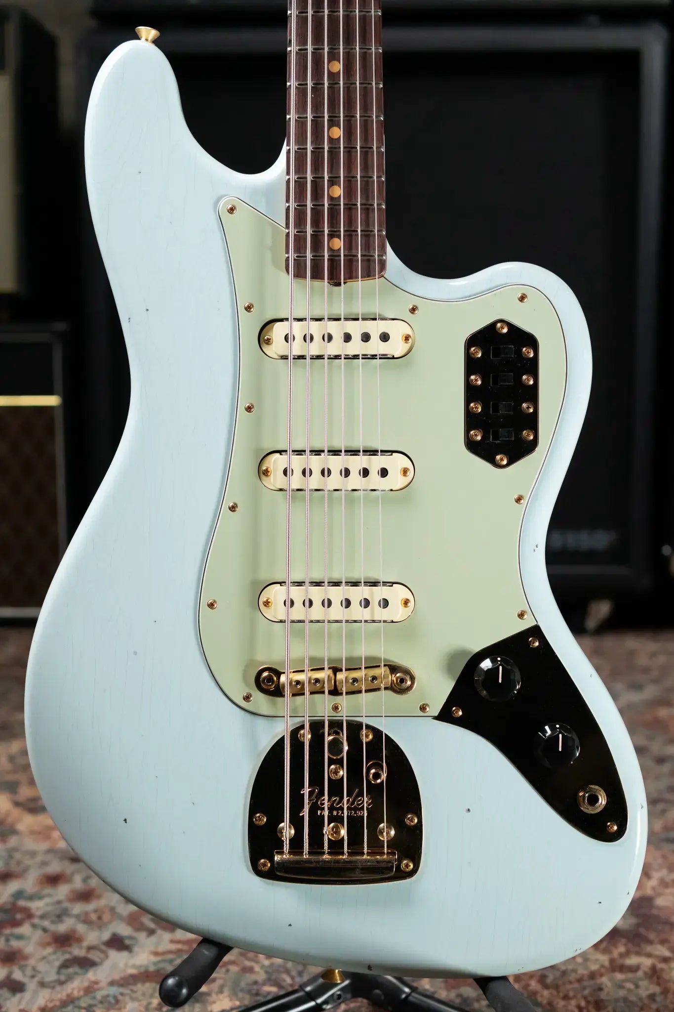 Fender NAMM 2025 #62 Custom Shop 1966 Bass VI Relic Time Machine Series Electric Bass - Faded Aged Sonic Blue with Hardshell Case