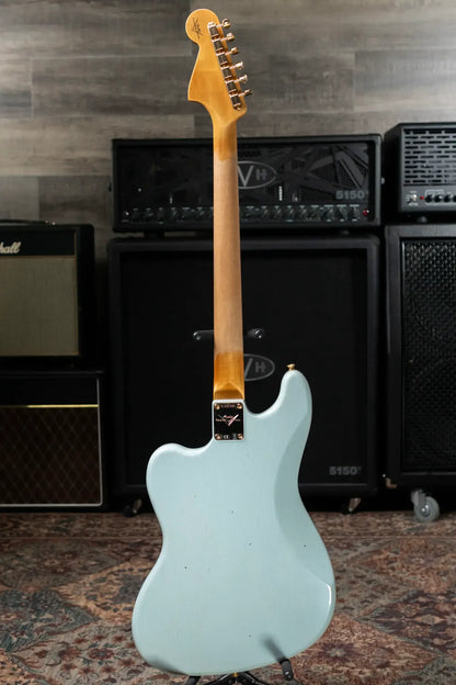 Fender NAMM 2025 #62 Custom Shop 1966 Bass VI Relic Time Machine Series Electric Bass - Faded Aged Sonic Blue with Hardshell Case