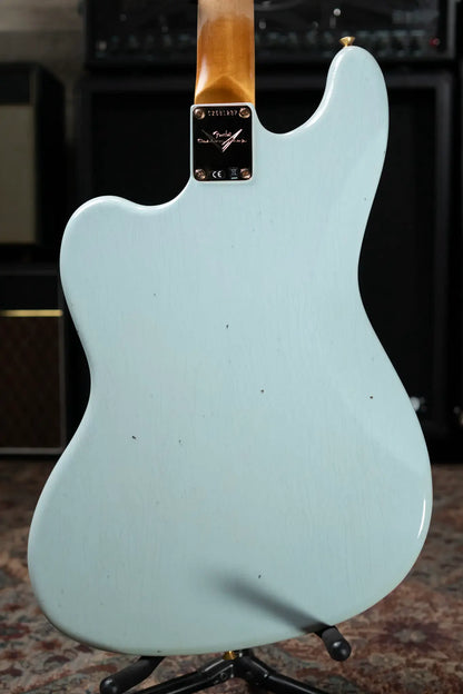 Fender NAMM 2025 #62 Custom Shop 1966 Bass VI Relic Time Machine Series Electric Bass - Faded Aged Sonic Blue with Hardshell Case