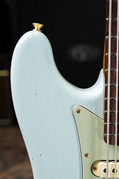 Fender NAMM 2025 #62 Custom Shop 1966 Bass VI Relic Time Machine Series Electric Bass - Faded Aged Sonic Blue with Hardshell Case