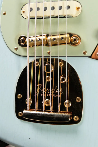 Fender NAMM 2025 #62 Custom Shop 1966 Bass VI Relic Time Machine Series Electric Bass - Faded Aged Sonic Blue with Hardshell Case