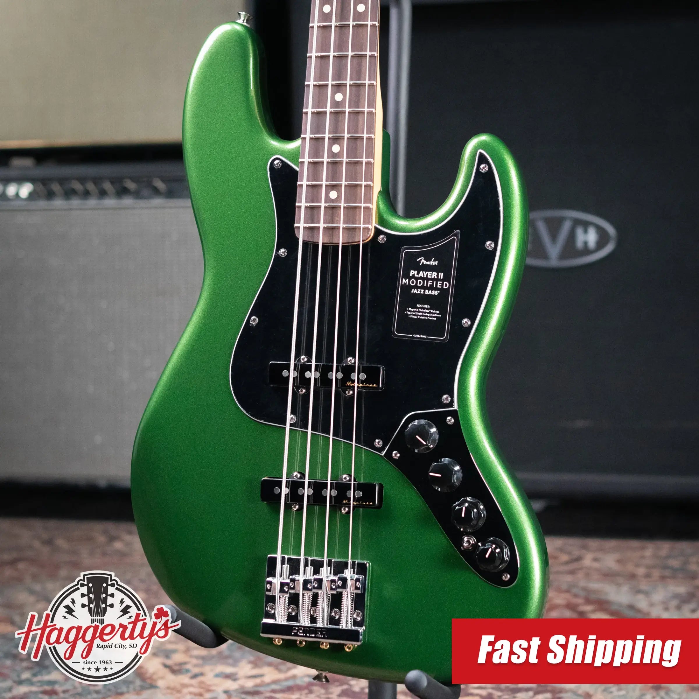 Fender Player II Modified Active Jazz Bass - Harvest Green Metallic with Gig Bag