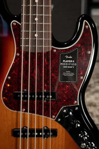 Fender Player II Modified Active Jazz Bass V - 3-Color Sunburst with Gig Bag