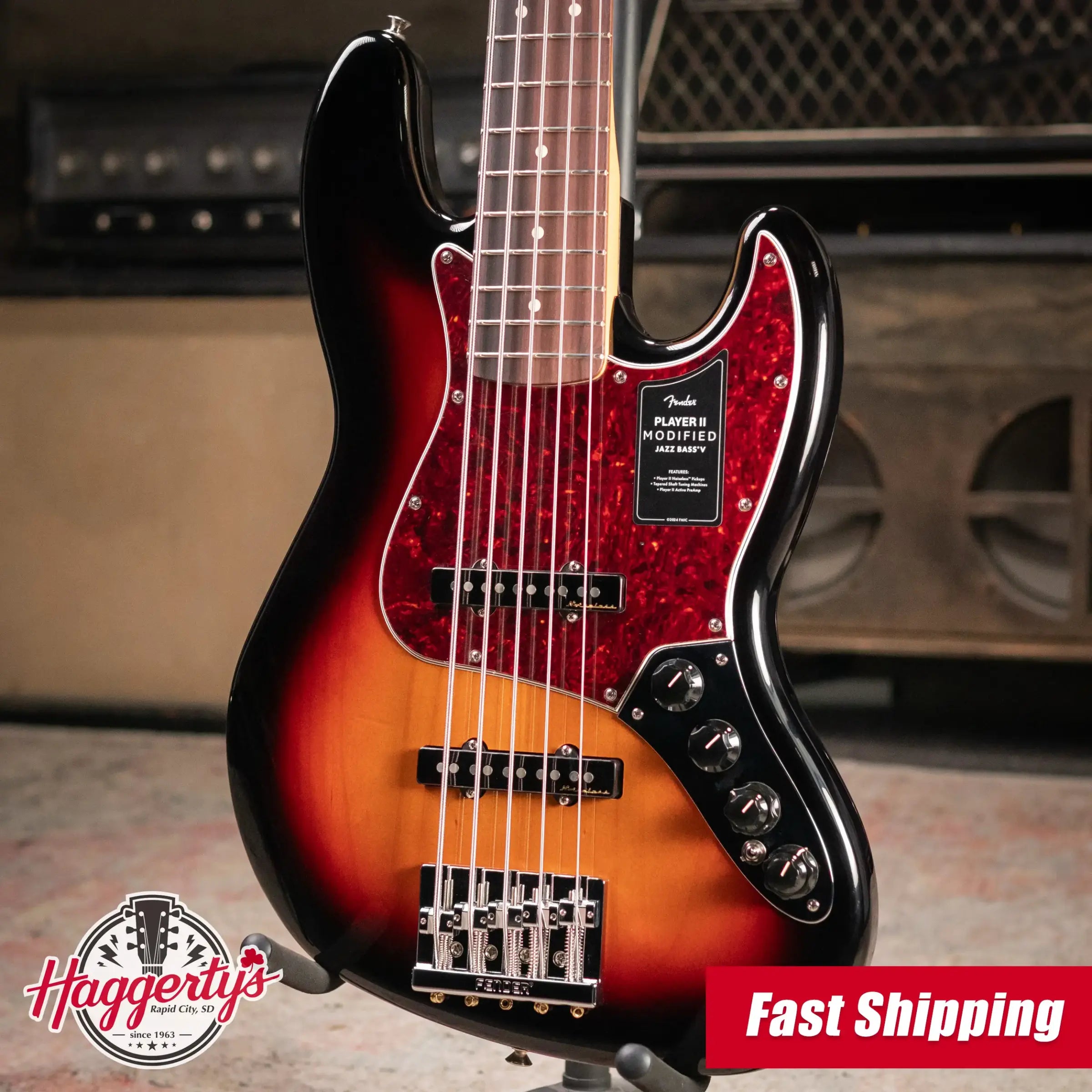 Fender Player II Modified Active Jazz Bass V - 3-Color Sunburst with Gig Bag